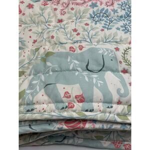 Rachel Zoe Patchwork Quilt Throw Coverlet Floral Elephant Print 50x60